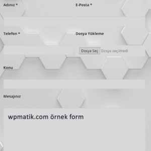 wordpress iletişim formu
